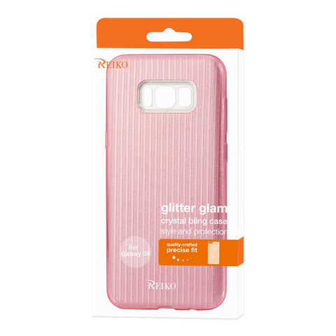 Reiko Samsung Galaxy S8/ Sm Shine Glitter Shimmer Stripe Hybrid Case In Linear Pink