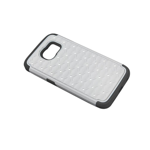 Reiko Samsung Galaxy S6 Hybrid Heavy Duty Jewelry Diamond Case In Black White
