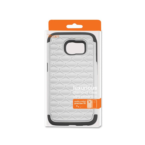 Reiko Samsung Galaxy S6 Hybrid Heavy Duty Jewelry Diamond Case In Black White