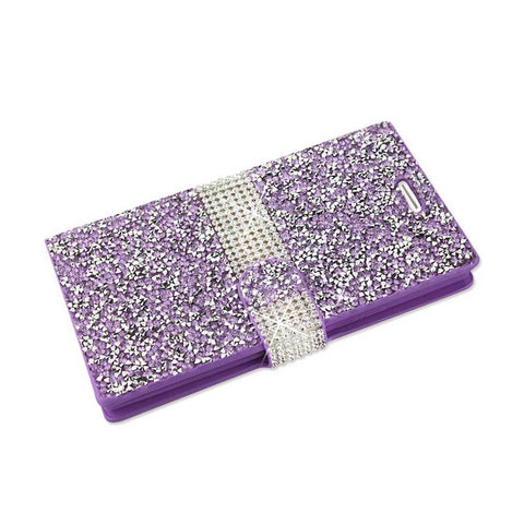 Reiko Lg V10 Diamond Rhinestone Wallet Case In Purple