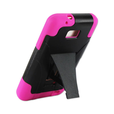 Reiko Samsung Galaxy S2 Hybrid Heavy Duty Case With Kickstand In Hot Pink Black