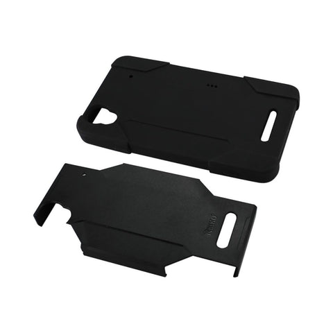 Reiko Zte Max 3-in-1 Hybrid Heavy Duty Holster Combo Case In Black