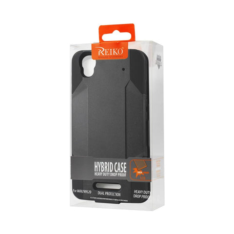 Reiko Zte Max 3-in-1 Hybrid Heavy Duty Holster Combo Case In Black