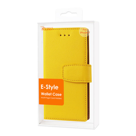 Reiko Iphone 8/ 7 Synthetic Bullhide Leather Wallet Case With Rfid Card Protection In Yellow