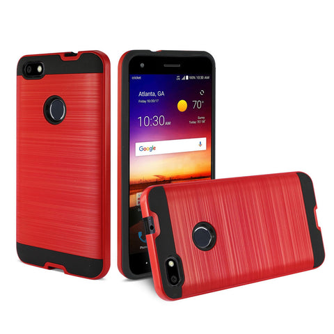 Reiko Zte Blade X / Z965 Hybrid Metal Brushed Texture Case In Red