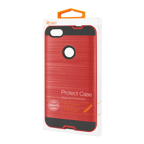 Reiko Zte Blade X / Z965 Hybrid Metal Brushed Texture Case In Red