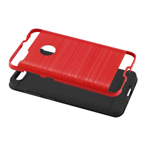 Reiko Zte Blade X / Z965 Hybrid Metal Brushed Texture Case In Red