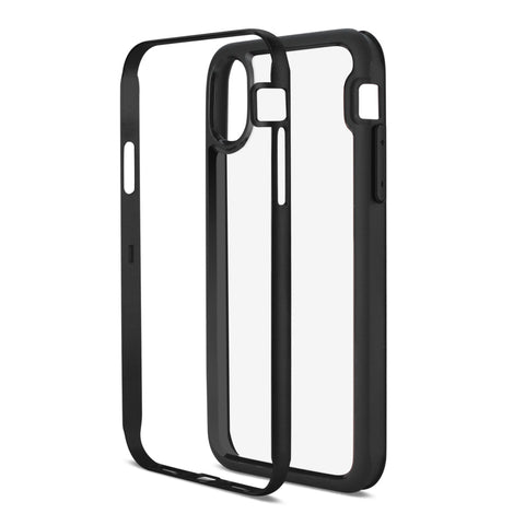 Reiko Iphone X/iphone Xs Hard Transparent Plastic Tpu Case In Clear Black