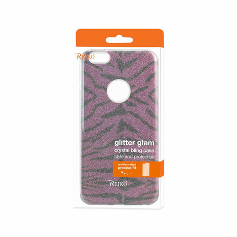 Reiko Iphone 6 Plus/ 6s Plus Shine Glitter Shimmer Tiger Stripe Hybrid Case In Purple