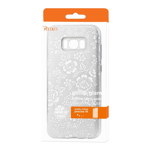 Reiko Samsung Galaxy S8 Edge/ S8 Plus Shine Glitter Shimmer Plum Blossom Hybrid Case In Silver