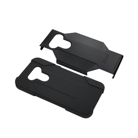 Reiko Lg G5 3-in-1 Hybrid Heavy Duty Holster Combo Case In Black