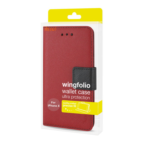Reiko Iphone X/iphone Xs 3-in-1 Wallet Case In Red