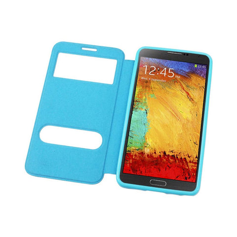 Reiko Samsung Galaxy Note 3 Window Flip Folio Case In Blue