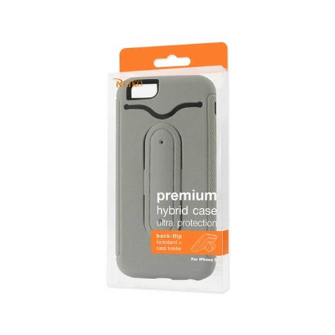 Reiko Iphone 6s/ 6 Hybrid Heavy Duty Case With Bending Kickstand In Gray