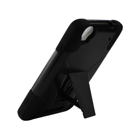 Reiko Zte Max Hybrid Heavy Duty Case With Kickstand In Black