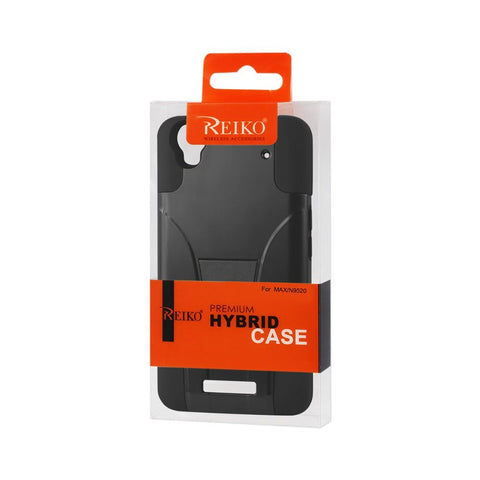 Reiko Zte Max Hybrid Heavy Duty Case With Kickstand In Black