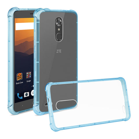 Reiko Zte Max Xl/ N9560 Clear Bumper Case With Air Cushion Protection In Clear Navy