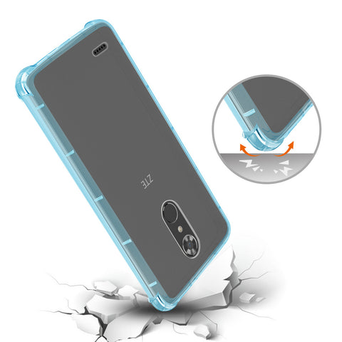 Reiko Zte Max Xl/ N9560 Clear Bumper Case With Air Cushion Protection In Clear Navy