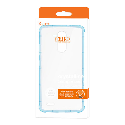Reiko Zte Max Xl/ N9560 Clear Bumper Case With Air Cushion Protection In Clear Navy