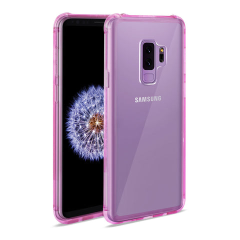 Reiko Samsung Galaxy S9 Plus Clear Bumper Case With Air Cushion Protection In Clear Hot Pink