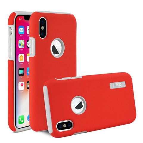 Reiko Iphone X/iphone Xs Solid Armor Dual Layer Protective Case In Red
