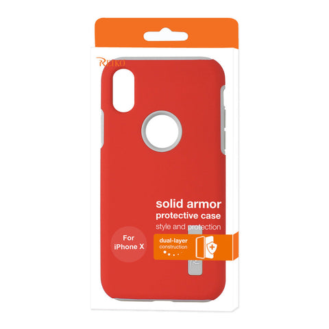 Reiko Iphone X/iphone Xs Solid Armor Dual Layer Protective Case In Red