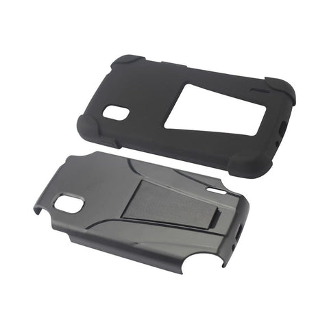 Reiko Lg Nexus 4 Hybrid Heavy Duty Case With Kickstand In Black