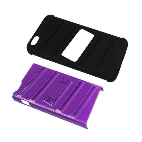 Reiko Iphone 6s Plus/ 6 Plus Hybrid Fishbone Case With Kickstand In Black Purple