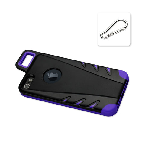 Reiko Iphone 5/5s/se Dropproof Workout Hybrid Case With Hook In Black Purple