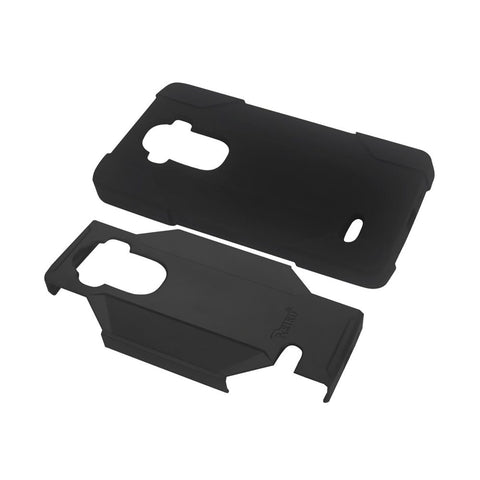 Reiko Lg G4 3-in-1 Hybrid Heavy Duty Holster Combo Case In Black