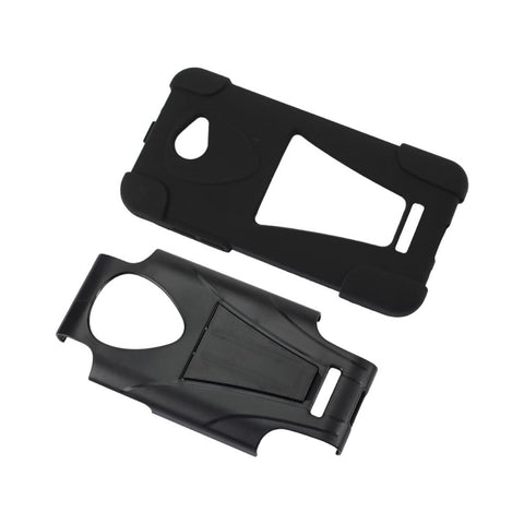 Reiko Htc Droid Dna Hybrid Heavy Duty Case With Kickstand In Black