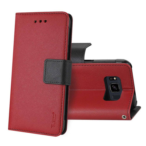 Reiko Samsung Galaxy S8 Active 3-in-1 Wallet Case In Red