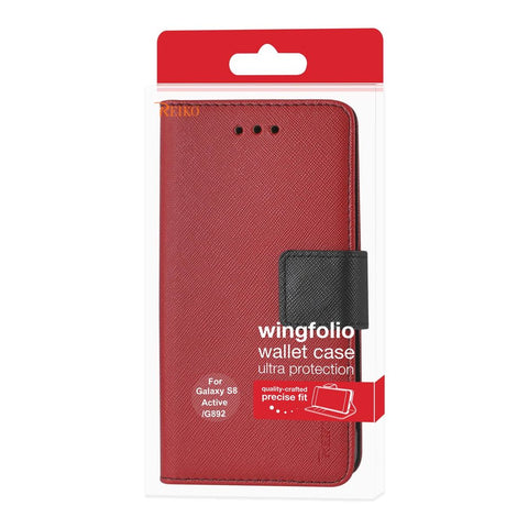 Reiko Samsung Galaxy S8 Active 3-in-1 Wallet Case In Red