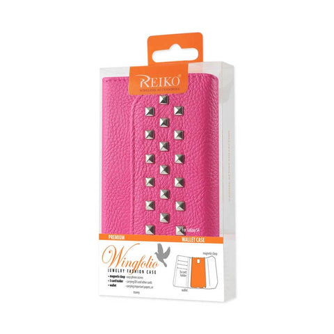Reiko Samsung Galaxy S4 Studs Wallet Case In Hot Pink