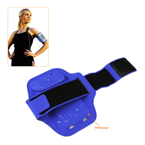 Reiko Running Sports Armband For Iphone 7 Plus/ 6s Plus Or 5.5 Inches Device With Led In Blue (5.5x5.5 Inches)