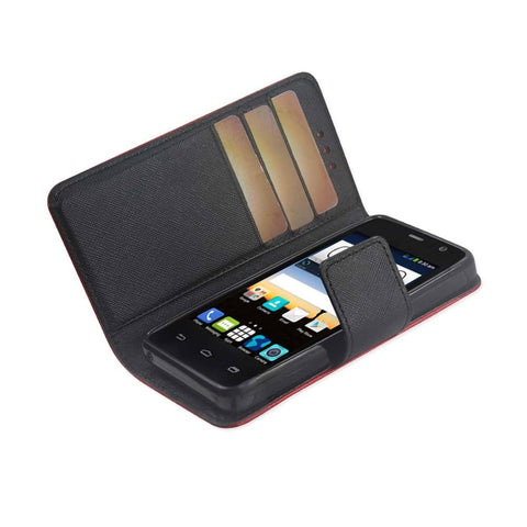 Reiko Zte Sonata 2 3-in-1 Wallet Case In Red