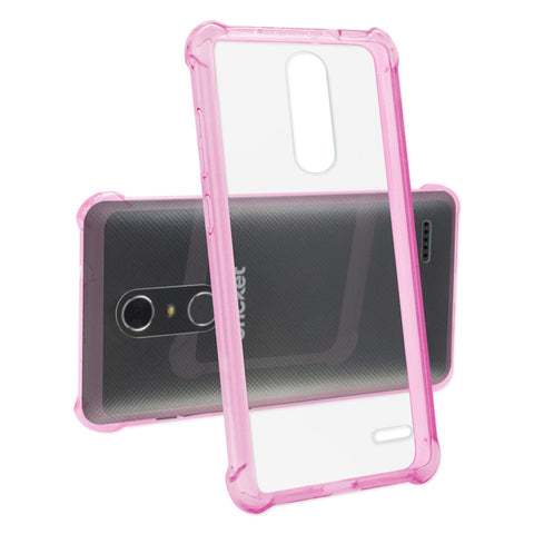 Reiko Zte Grand X4 Clear Bumper Case With Air Cushion Protection In Clear Hot Pink