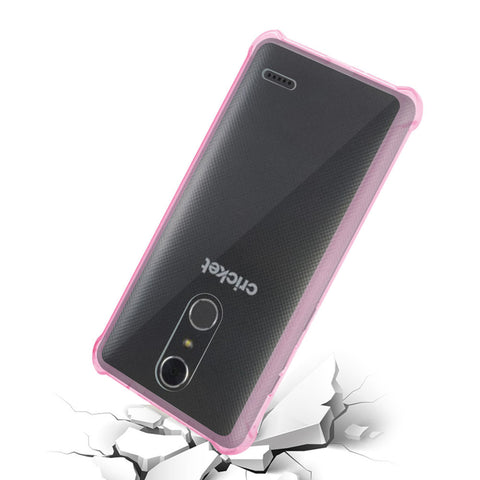 Reiko Zte Grand X4 Clear Bumper Case With Air Cushion Protection In Clear Hot Pink