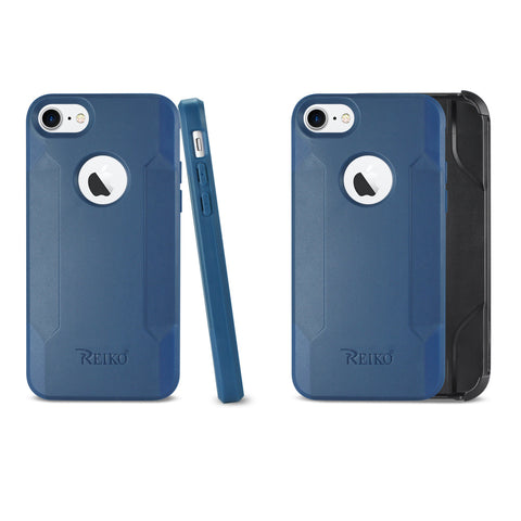 Reiko Iphone 8 3-in-1 Hybrid Heavy Duty Holster Combo Case In Navy