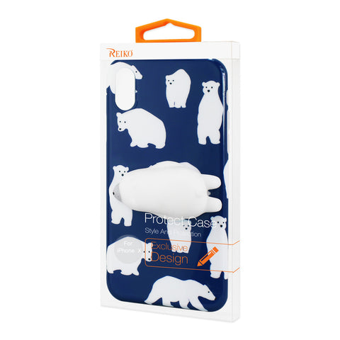 Reiko Iphone X/iphone Xs Tpu Design Case With  3d Soft Silicone Poke Squishy Polar Bear