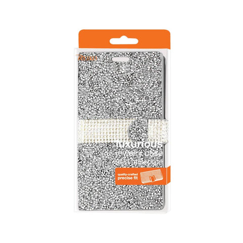 Reiko Samsung Galaxy S7 Edge Diamond Rhinestone Wallet Case In Silver