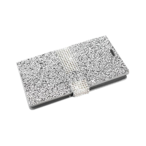 Reiko Samsung Galaxy S7 Edge Diamond Rhinestone Wallet Case In Silver