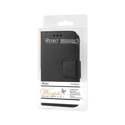 Reiko Motorola Moto E 3-in-1 Wallet Case In Black