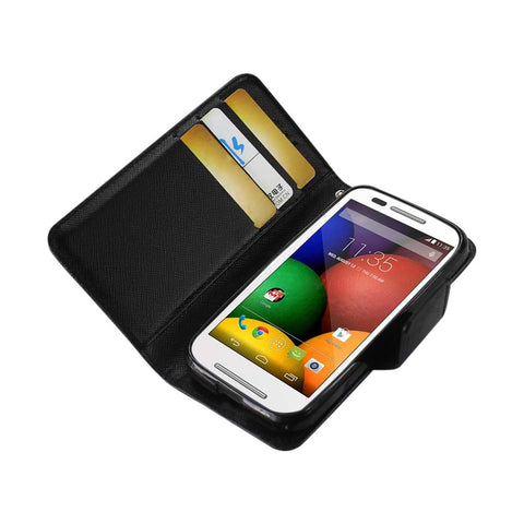 Reiko Motorola Moto E 3-in-1 Wallet Case In Black