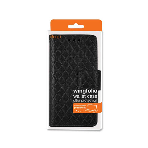 Reiko Iphone Se/ 5s/ 5 Rhombus Wallet Case In Black