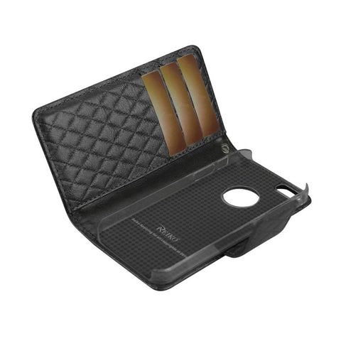 Reiko Iphone Se/ 5s/ 5 Rhombus Wallet Case In Black