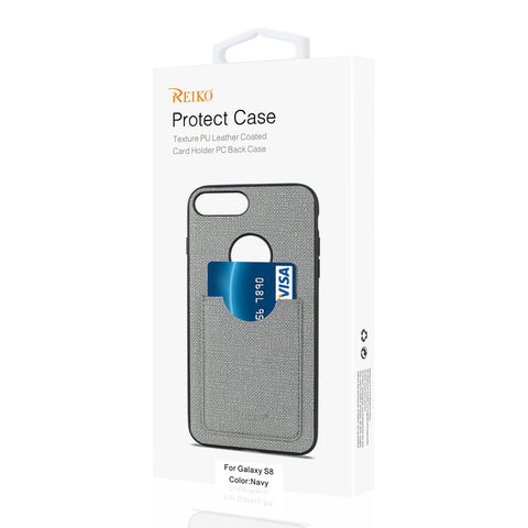 Reiko Samsung Galaxy S8 Edge/ S8 Plus Anti-slip Texture Protector Cover With Card Slot In Navy