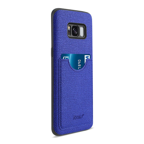 Reiko Samsung Galaxy S8 Edge/ S8 Plus Anti-slip Texture Protector Cover With Card Slot In Navy