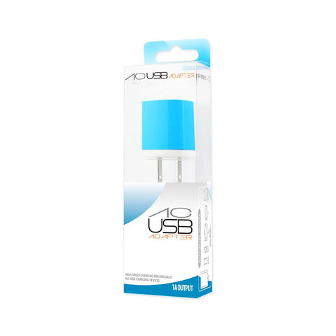 Reiko 1 Amp Wall Usb Travel Adapter Charger In Blue
