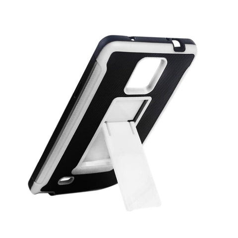 Reiko Samsung Galaxy Note 4 Hybrid Heavy Duty Case With Vertical Kickstand In Black White